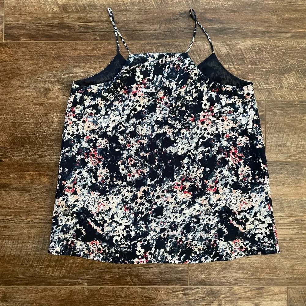 Willi Smith Navy Floral Print Small Tank Top - Picture 4 of 5